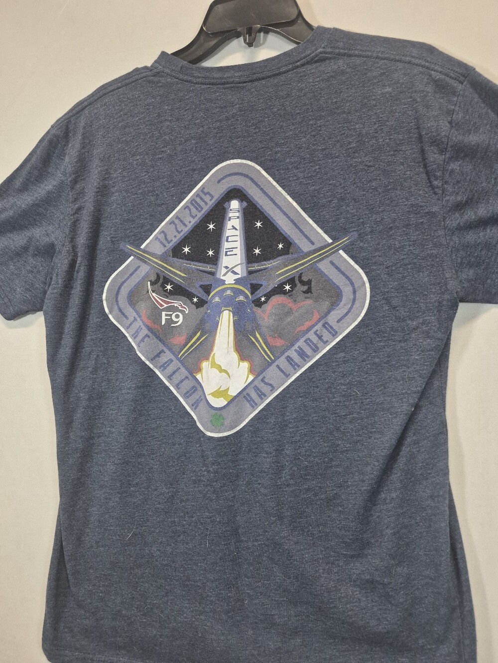 SpaceX Falcon 9 Has Landed T-Shirt 12.21.2015 Mission Graphic Men's Large Gray
